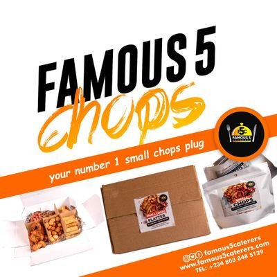 famous5chops's profile picture. *Smallchops Platter *Fresh Springrolls *Fresh Samosa *Puffpuff Mix *Everyday Smallchops 08038485129