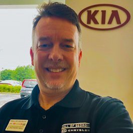 Sales and Leasing Consultant at Kia Mall of GA. 
Previously was at Infiniti of Gwinnett for 12 years (18 years with Infiniti)