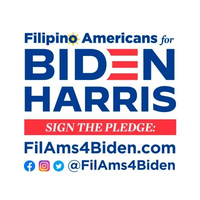 We are Filipino Americans for Biden because Joe Biden exemplifies our community’s values and beliefs. #BidenHarris2020 #TeamJoe