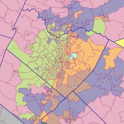 Texas Lege and maximum VRA districts. Olive Democrat.