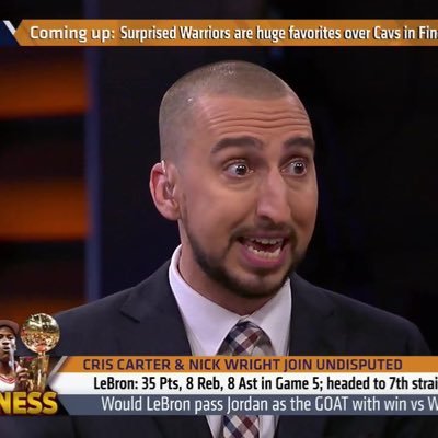 Nick Wright parody account, hobbies: sucking on bron's nuts