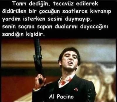 ve tanrı, 3 yaşındaki bir bebeğin tecavüz edilip öldürülmesine seyirci kalıyor!!!