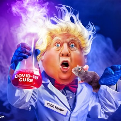 I ALONE CAN FIX IT!  Embrace the ultraviolet, know that the greatest scientist to have ever lived, Dr. Hydroxychloroquine Von Bleach will cure COVFEFE-19.