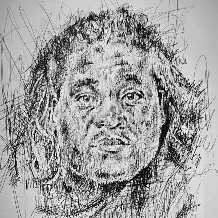 professional portraiture rendered in quick, expressive strokes/ lines of sublime power