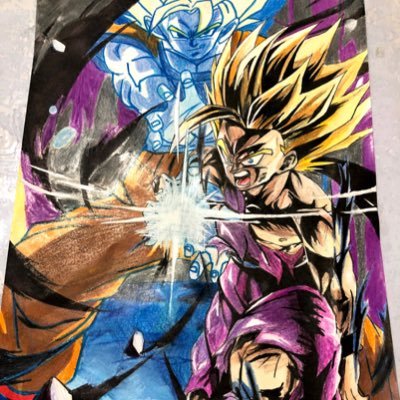 はる524 さらばだ ブルマ トランクス そして カカロット 絵の具と色鉛筆のみで塗りました ドラゴンボール 魔人ベジータ イラスト 中学生でこれは上手い方だと思ったらrt押してください