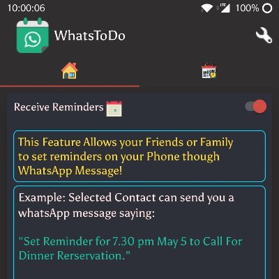 Founder of WhatsToDo, Amazingly Simple Reminder App,
An app that features a way to allow your friends, family to set Reminders for you.