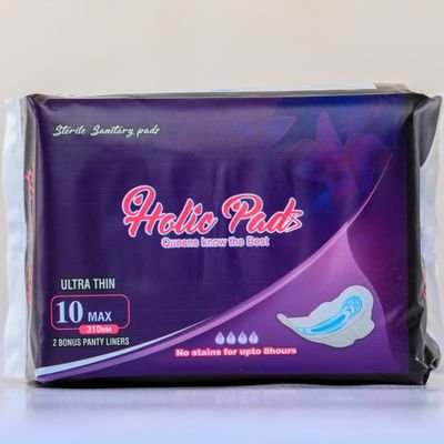 Queens Know the Best 💜🌸
 
Experience 8 hours long of Cleanliness, Dryness & Comfort with our Finest Ultra Thin Pads. 1 Pack = 10 Pads + 2 Panty liners