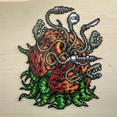 ガレフ メタルマックスリターンズ ロンメルゴースト ビーズ足りるかヒヤヒヤしながらなんとか完成 今までで1番大きいサイズになりました アイロンビーズ ミニフューズビーズ メタルマックス