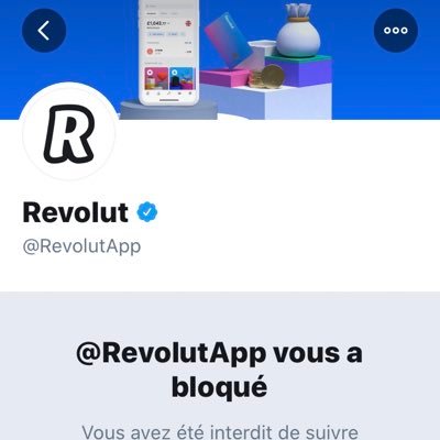 @Revolutapp : Abusive blocking of account and funds.  I claimed my funds, revolut's response is to block me on Twitter