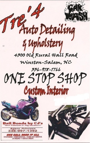 4300 Old Rural Hall Rd Winston-Salem,NC
3363069274
Auto Detailing, Rims & tires, paint job & Upholstery. We gurantee you satisfaction for your ride!