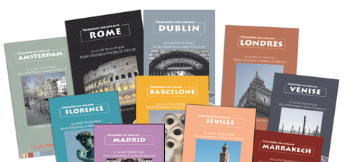 Guides touristiques européens pour personnes à mobilité réduite et seniors.