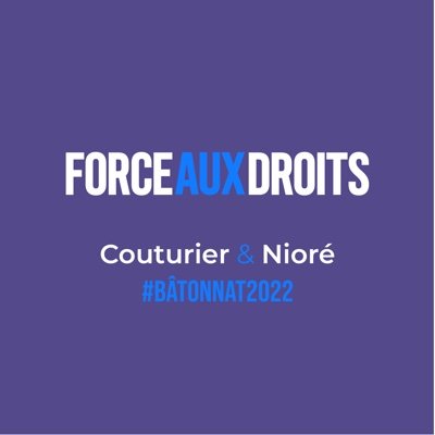 Compte de campagne de @JulieCouturier_ et @vincent_niore candidats aux fonctions de bâtonnière et vice-bâtonnier du Barreau de Paris. #ForceAuxDroits