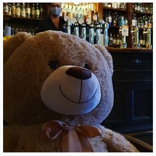 We are the 3 bears hired by The Bow Bar to enforce Social Distancing Measures (They/Them)