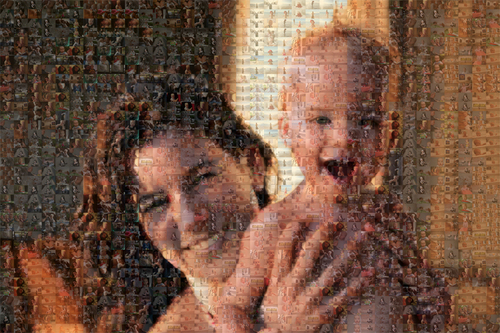 amillerarts's profile picture. New York artist Andrew Miller creates contemporary works of art - a portrait made up entirely of family photos arranged by color to create a mosaic collage.