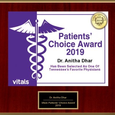DrDhar's profile picture. Winner of Patient choice award, Ruthie award for quality primary care services in middle Tennessee - A Patient Centered Medical Home (PCMH)