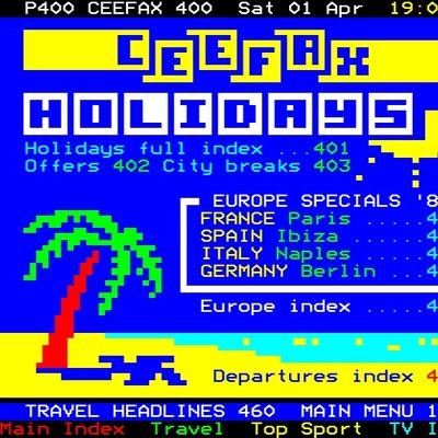 Ceefax Holidays - Every ones favourite miss-remembered  holiday booking service that never actually existed!
