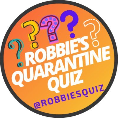 Robbie's Online Quiz. Live every first Wednesday of the month at 8pm - 10pm UK time. Sign up using the link below! Free to join; donations go to chosen charity.