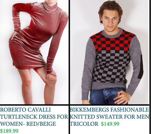 You can easily buy online Versace, Gucci, Cavalli, Burberry, Armani and other popular brands with reasonable prices