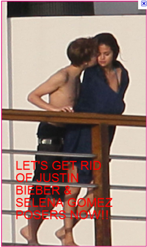 I report all Selena Gomez & Justin Bieber posers here on Twitter & Facebook. Help us. Let's change the world.