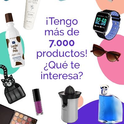 Variedad de artículos para hogar, belleza, relojes, accesorios, cocina, niños, bebes, tecnología, deporte, ropa y moda, mascotas, alimentos y papelería