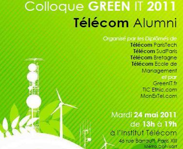 Le Colloque Green IT est une demi-journée d'échanges autour des Technologies et du Développement Durable ayant lieu le 24 mai 2011 à l'Institut Télécom Paris 13