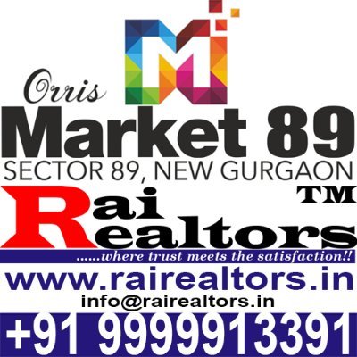 We are #RaiRealtors, #AuthorisedSalesPartner of #OrrisInfrastructure for #OrrisMarket89 #Sector89 #DwarkaExpressway #Gurgaon. #BestDeal #BestPrice @9999913391