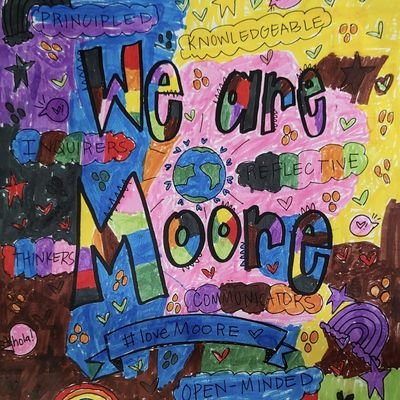 ✌🏼💕🎨 #loveMoore Life in the art room at Moore Elementary in Des Moines 🌈