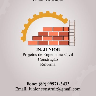 JNJUNIORENG's profile picture. Técnico em Edificações Mestre de Obras e Graduando em Engenharia Civil.