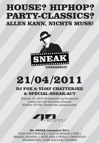 SneakUnzensiert's profile picture. Sneak Unzensiert - Die Party mit den besten DJ's der Stadt. 21 April im 40 Seconds über den Dächern Berlins!