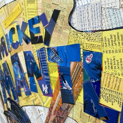 Artist specializing in custom made collages made entirely with original baseball cards