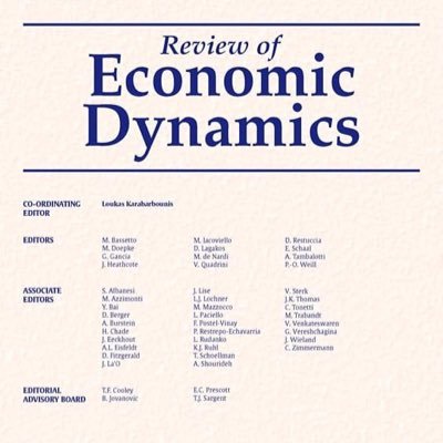Journal of the Society for Economic Dynamics, dedicated to the publication of macroeconomic research. Account curated by Paulina Restrepo-Echavarria @paures12.