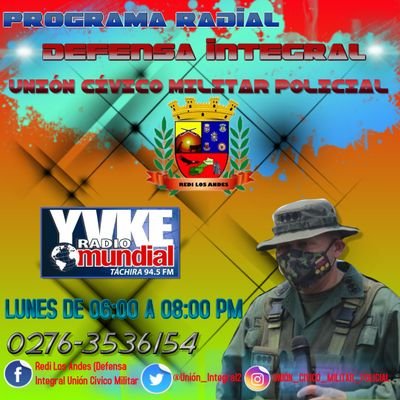 Cuenta Oficial del programa radial Defensa Integral Unión Cívico Militar Policial transmitido por  94.5 FM YVKE Táchira todos los lunes de 6:00 a 8:00 p.m.