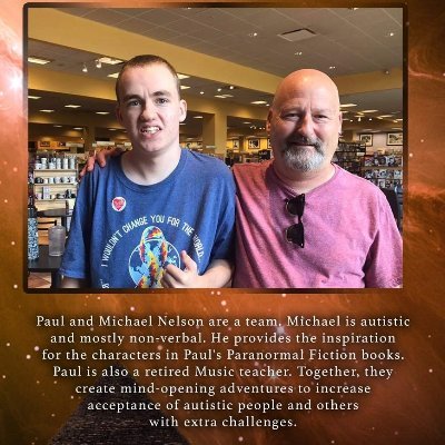 We're a team. Michael is autistic. He inspires the characters. I write the fiction. We open eyes & minds to the abilities of autistic people through fun fiction