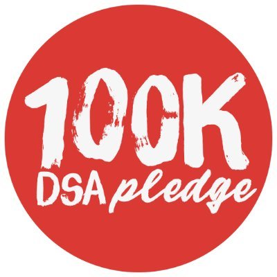 Imagine 100k DSA members organizing from the bottom up to build power & solidarity in the multi-racial working class. What would we win together? 🌹