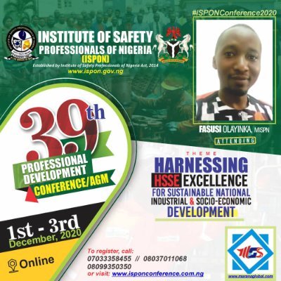 Registered Safety and Environmental Professional. Training Manager @Marana Global Services Ltd. Committee Member @ https://t.co/PrC0JKE9Wq. An Entrepreneur.