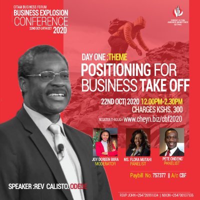 The #CITAM Christian Business Explosion Conference 2020 Oct. 22th-24th (Virtual) In association with @CITAM
#CBFConference2020