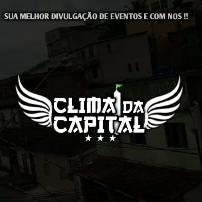 ClimaDaCapital's profile picture. PROPRIETÁRIO @Jogador_Dg5
DIVULGAMOS TODOS OS TIPOS DE EVENTOS 
Confira CLIMA DA CAPITAL OFC no #SoundCloud
https://t.co/axGzMESZeU
https://t.co/3MdEa40dSG