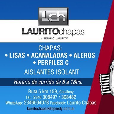 ÚNICAMENTE NOS ENCONTRAMOS EN LA RUTA 5 KM 160. NUESTROS TELÉFONOS SON 02346/308497 O 308482. WHATSAAP:02346/15504078. UNA EMPRESA DE SERGIO LAURITO.