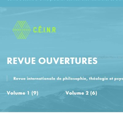 Revue internationale de philosophie, théologie et psychanalyse rattachée au CÉINR, IER, Université de Montréal
https://t.co/9MW8rXQmGW