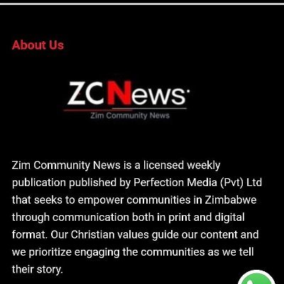 Zim Community News is a licensed weekly newspaper that seeks to empower communities through solution-based journalism.