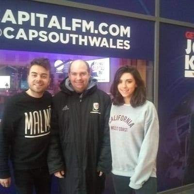 I am part @CapSouthWales family with @JoshandKally favourite Radio X presenter @PollyJames. like watching @SkySportsNews. favourite comedian @MikeDoyleComedy.