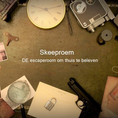 skeeproem's profile picture. Skeeproem (s-keep-roem): DE escaperoom om thuis te beleven. Anders dan de meeste andere escaperooms. Ontsnapping uit stadion, wisselzone, circuit