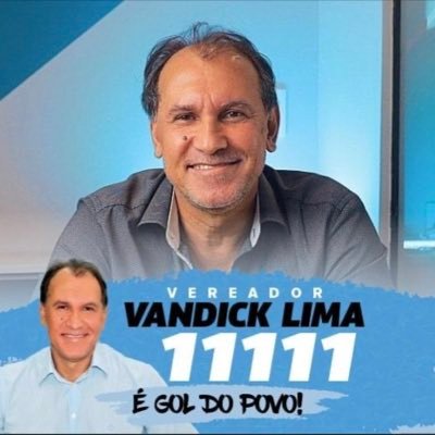 Twitter oficial do ex-atleta de futebol e atual candidato a vereador de Belém/Pa: VANDICK LIMA nº 11111 . É gol do povo!!