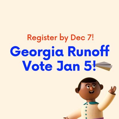 Georgia, let’s flip the Senate! Register by Dec 7, to vote in runoff election on Jan 5, 2021 for @ReverendWarnock & @Ossoff! 🍑