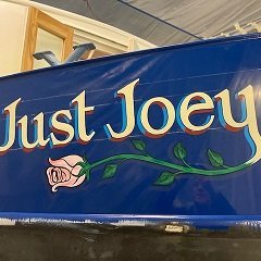 Just Joey, is our 10x47ft canal barge. New for 2020, and we are moored on the lancaster canal. ⛴