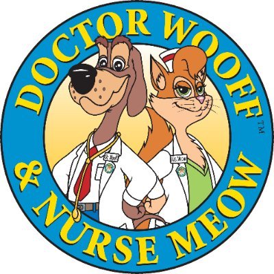 Doctor Wooff and Nurse Meow are cartoon characters that were created to educate children and their caregivers about proper animal care.