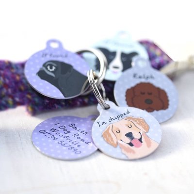 Small family business providing cute pet tags and pet gifts, designed by us and created in house in Kent