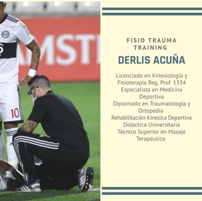 Lic. en Kinesiologia y Fisioterapia, Fisioterapeuta de Fisio Trauma Training, Ex Fisioterapeuta del Club Olimpia (2013 - 2020) 🏆🏆🏆🏆🏆🥈🥈🥈🥈
