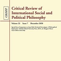 CRITICAL REVIEW OF INTERNATIONAL SOCIAL AND POLITICAL PHILOSOPHY (CRISPP) Eds. Richard Bellamy (UCL/Hertie), Annabelle Lever (Sci Po) and Glyn Morgan (Syracuse)