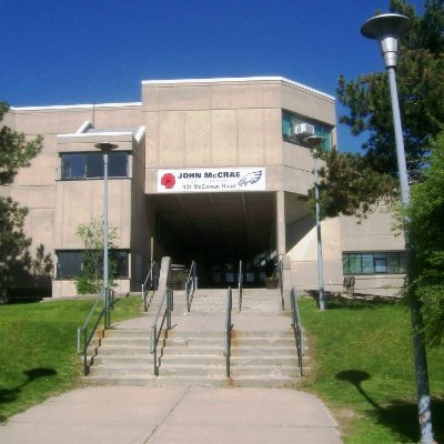 John McCrae Public School, designed by Raymond Moriyama, first opened in 1969. It was named to commemorate Canadian Lieutenant-Colonel John McCrae.